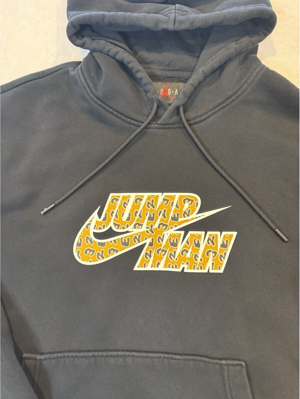 Nike Jordan Flight MVP Jumpman Fleece Hoodie Black DQ8037-010 Men’s Size L